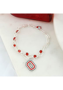 Ohio State Buckeyes Logo Paperclip Womens Bracelet