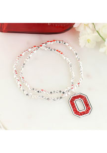 Ohio State Buckeyes Crystal Logo Stretch Womens Bracelet