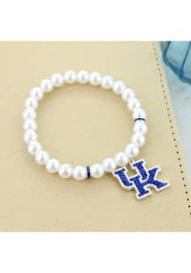 Kentucky Wildcats Pearl Crystal Stretch Womens Bracelet