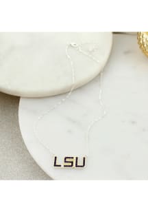 LSU Tigers Crystal Logo Necklace