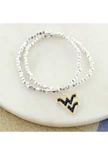 West Virginia Mountaineers Crystal Logo Womens Bracelet