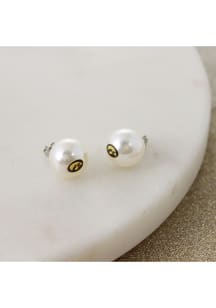 Logo Pearl Stud Iowa Hawkeyes Womens Earrings - Yellow