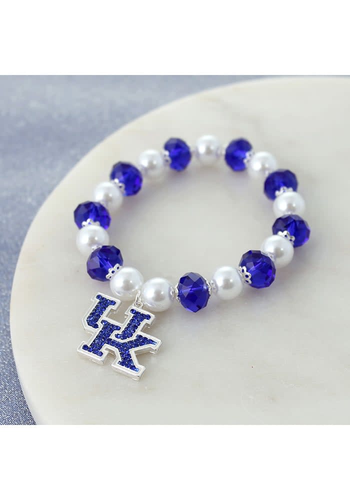 Kentucky Wildcats Crystal Bead Stretch Womens Bracelet