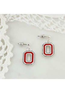 Enamel Logo Ohio State Buckeyes Womens Earrings - Red