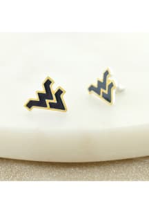 West Virginia Mountaineers Enamel Logo Stud Womens Earrings