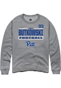 Trey Butkowski Rally Mens Graphite Pitt Panthers NIL Stacked Box Player Crew