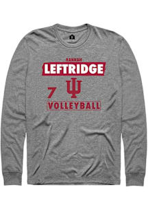 Hannah Leftridge Indiana Hoosiers Grey NIL Striped Long Sleeve Player T Shirt