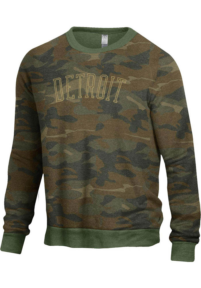 Detroit Mens Green Champ Crew Long Sleeve Crew Sweatshirt