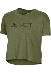 Alternative Apparel Detroit Women's Vintage Pine Disconnected Cropped Short Sleeve T-Shirt