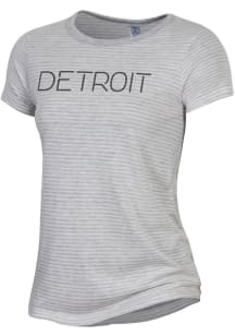 Alternative Apparel Detroit Women's Oatmeal Classic Stripe Disconnected Short Sleeve T-Shirt