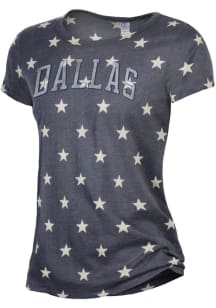 Alternative Apparel Dallas Women's Navy Stars Arched Wordmark Short Sleeve T-Shirt