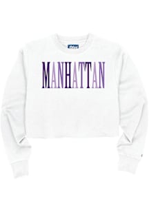 Blue 84 Manhattan Womens Ivory Multi Wordmark Crew Sweatshirt