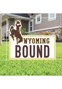 Wyoming Cowboys School Bound Yard Sign - White