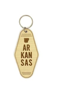 Arkansas Engraved Wood Keychain