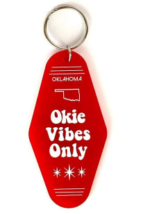 Oklahoma Okie Vibes Only Acrylic Keychain