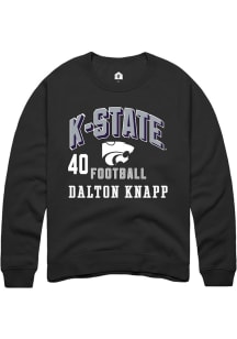 Dalton Knapp Rally Mens Black K-State Wildcats NIL Arch Logo Player Crew