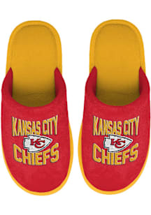 Kansas City Chiefs Wordmark Stacked Big Logo Mens Slippers