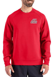 Cutter and Buck Jacksonville State Gamecocks Mens Red Roam Long Sleeve Crew Sweatshirt