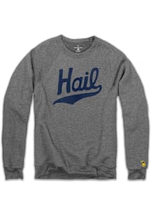 The Mitten State Michigan Wolverines Mens Grey Vintage Hail Long Sleeve Crew Sweatshirt