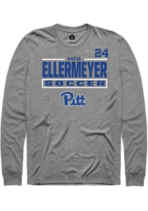 Katie Ellermeyer Mens Graphite Pitt Panthers NIL Stacked Box Long Sleeve Player T Shirt