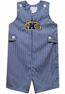 Vive La Fete Kent State Golden Flashes Toddler Blue Gingham Overalls