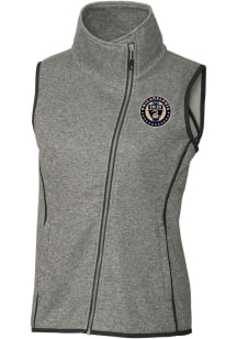 Cutter and Buck Philadelphia Union Womens Grey Mainsail Asymmetrical Vest