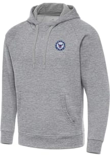 Antigua Navy Mens Grey Victory Long Sleeve Hoodie