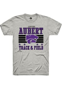 Ludivine Aubert Rally Mens Ash K-State Wildcats NIL Striped Player T Shirt