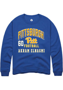 Akram Elnagmi Rally Mens Blue Pitt Panthers NIL Arch Logo Player Crew