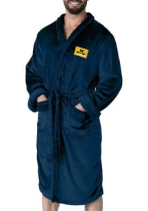Navy Blue Michigan Wolverines #1 Dad Silk Touch Bathrobes