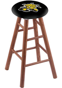Wichita State Shockers Round Cushion Oak Pub Stool - Brown