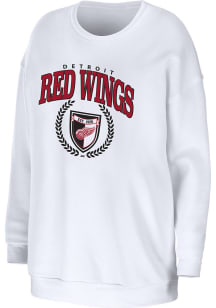 WEAR by Erin Andrews Detroit Red Wings Womens White Oversized Crew Sweatshirt