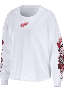 WEAR by Erin Andrews Detroit Red Wings Womens White Celebration LS Tee