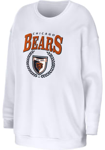 WEAR by Erin Andrews Chicago Bears Womens White Oversized Crew Sweatshirt