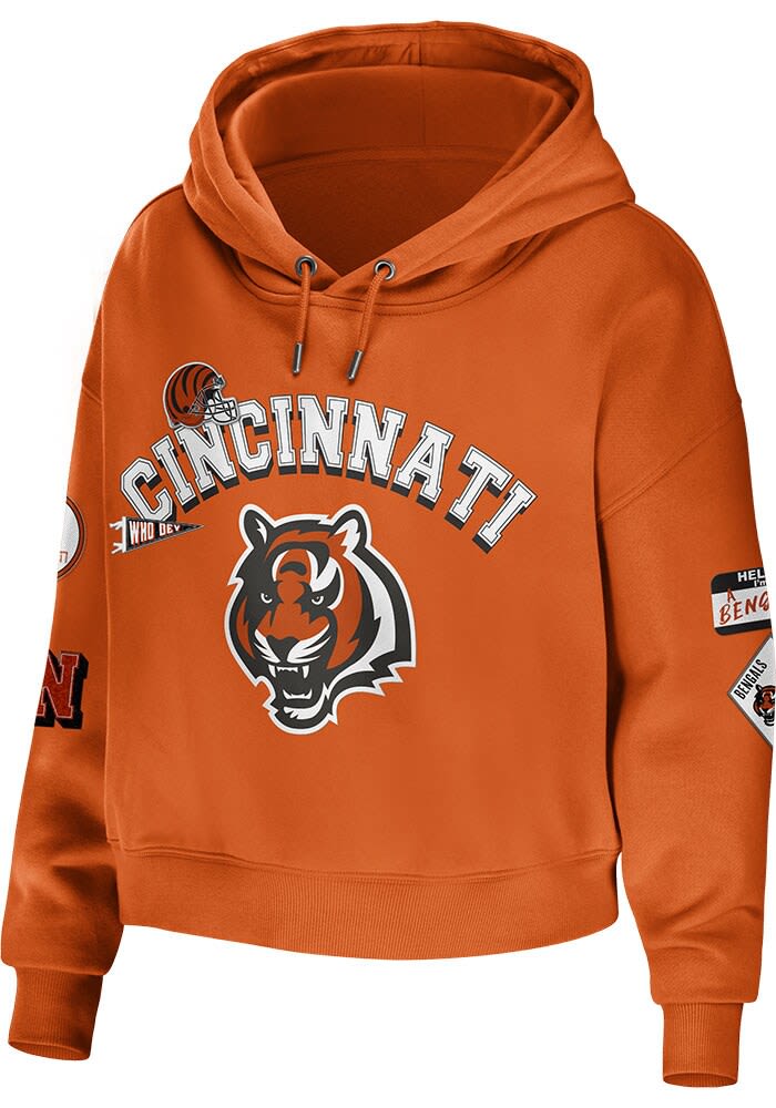 WEAR by Erin Andrews Cincinnati Bengals Womens Cropped Hoodie - Black