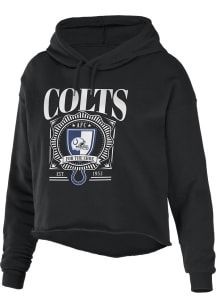 WEAR by Erin Andrews Indianapolis Colts Womens Black Cropped Hooded Sweatshirt