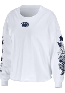 WEAR by Erin Andrews Penn State Nittany Lions Womens White Celebration Crop LS Tee