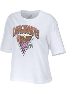 WEAR by Erin Andrews Texas Longhorns Womens White Floral Short Sleeve T-Shirt