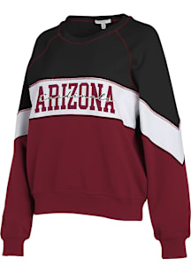 WEAR by Erin Andrews Arizona Cardinals Womens Red Color Block Crew Sweatshirt