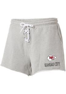 WEAR by Erin Andrews Kansas City Chiefs Womens Grey Lace Up Shorts