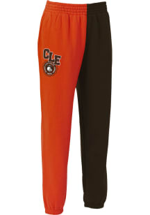 WEAR by Erin Andrews Cleveland Browns Womens Colorblock Orange Sweatpants