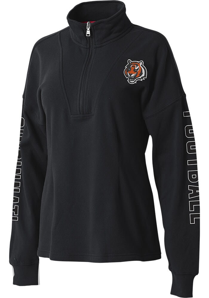 WEAR by Erin Andrews Cincinnati Bengals Womens Black Half Zip Qtr