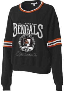 WEAR by Erin Andrews Cincinnati Bengals Womens Black Crest Crew Sweatshirt