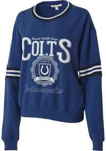 WEAR by Erin Andrews Indianapolis Colts Womens Blue Crest Crew Sweatshirt