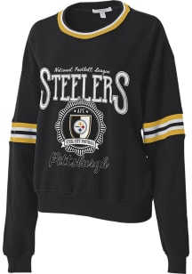 WEAR by Erin Andrews Pittsburgh Steelers Womens Black Crest Crew Sweatshirt