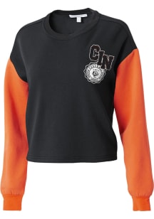 WEAR by Erin Andrews Cincinnati Bengals Womens Black Colorblock Crew Sweatshirt