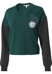 WEAR by Erin Andrews Philadelphia Eagles Womens Midnight Green Colorblock Crew Sweatshirt