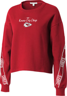 WEAR by Erin Andrews Kansas City Chiefs Womens Red Taping Crew Sweatshirt
