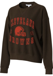WEAR by Erin Andrews Cleveland Browns Womens Brown Vintage Crew Sweatshirt