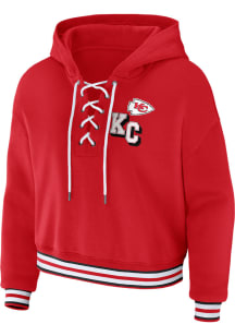 WEAR by Erin Andrews Kansas City Chiefs Womens Red Lace Up Hooded Sweatshirt